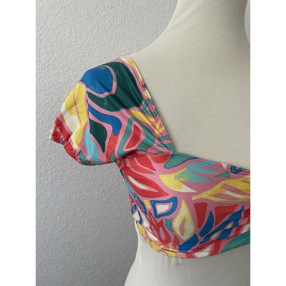Kenny Flowers Swim Sleeved Bikini Top Colombia Print Swimwear - Picture 2 of 6